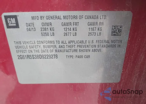 2013 Cadillac Xts Luxury from USA, damaged, VIN 2G61R5S38D9229278